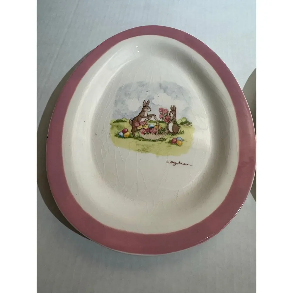 Williams Sonoma egg shaped Easter plates